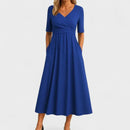 Elegant Women’s V-Neck Maxi Dress with Pockets